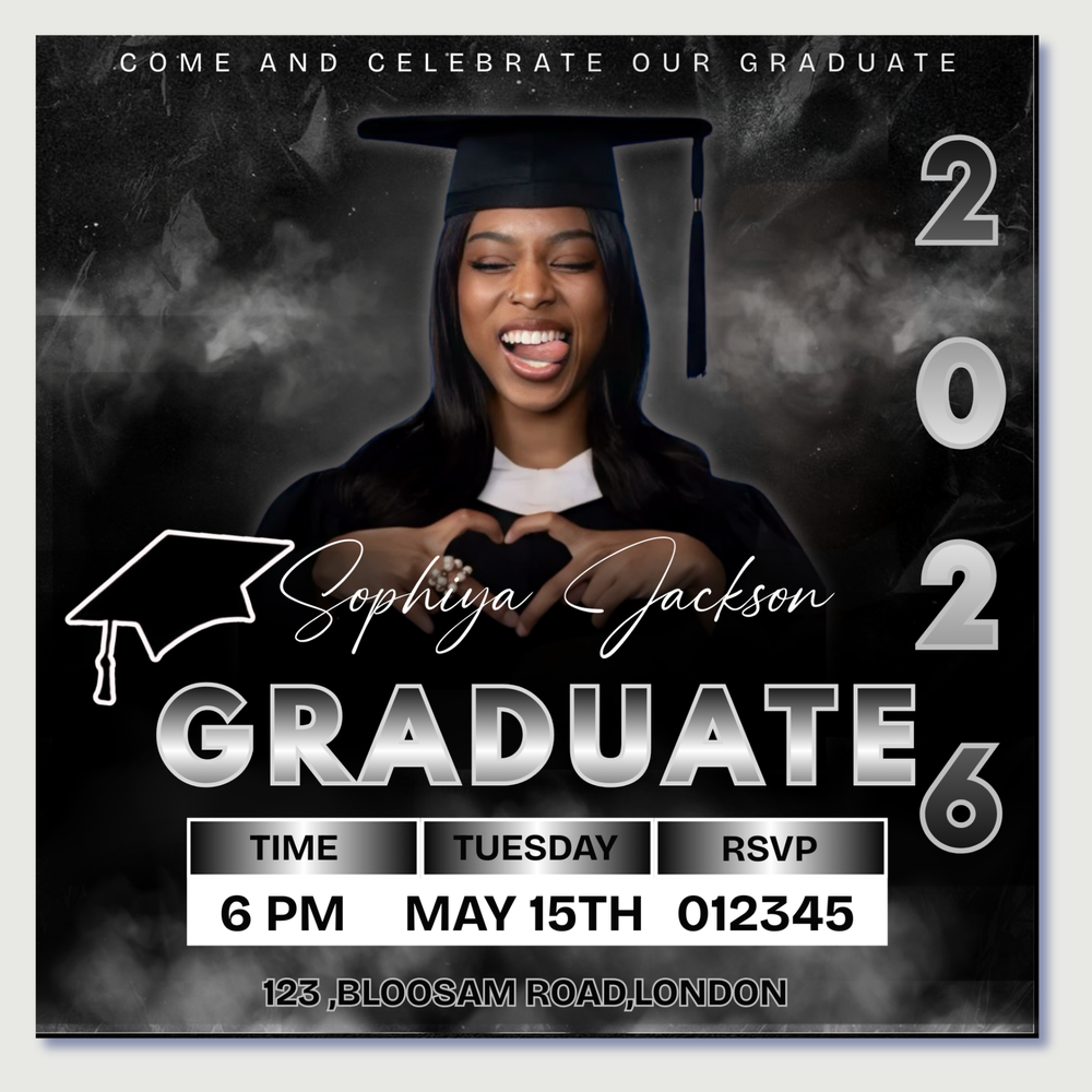 Graduation Flyer Template | Modern Class of 2025 Invitation (Digital Download)