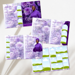 Purple Roses Funeral Program Template, Memorial Obituary (Canva Template)