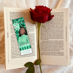 White and Green Roses Memorial Bookmark Template: Funeral Keepsake (Canva PDF)