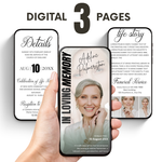 Memorial Announcement Canva Template | Editable Funeral Invitation | Celebration of Life with Photo