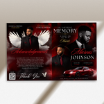 Red Funeral Program Canva Template | Red Theme | 8 Page Memorial Booklet