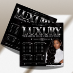 Hair Bundles Price List Template, Hair Sales Flyer, Wig Pricelist, Hairstylist Pricing, Canva Editable
