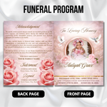 Baby Girl Funeral Program Template, 8-Page Memorial (Canva, PDF)