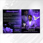 Purple and Black Funeral Program Template: 8-Page Memorial (Canva PDF)