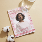 White & Pink Roses Funeral Program Template: 8-Page Celebration of Life (Canva, PDF Download)