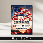 4th of July Invitations, Fourth of July Patriotic Flag Birthday Editable Flyer, ANY event BBQ Invite, Block party, Printable Instant Access