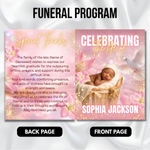 Baby Girl Funeral Program Template, 8-Page Memorial (Canva, PDF)
