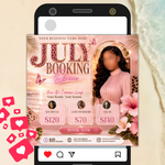 July Booking Flyer, Template Summer Beauty Flyer, Canva Editable Hair, Nails Lashes Makeup, July Books Open, DIY text, instant download