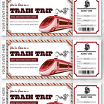 Editable Train Ticket Gift Voucher, Printable Boarding Pass (Digital Download)