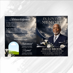 Grey Sky & White Lilies Funeral Program – preview image 3