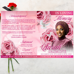 Pink Roses Funeral Program Template: 8-Page Memorial, Celebration of Life (Canva, PDF Download)