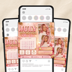 July Booking Flyer, July Books Open, Summer, Hair, Nails, Lash, Makeup, Appointment (Canva Template)