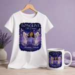 In loving Memory PNG, Purple & white Memorial EDITABLE, Heaven Background Template Stairs to Heaven, Funeral Shirt Design, Instant Download