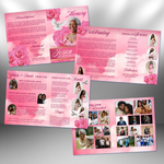 Pink Rose Funeral Program Template: 8-Page Memorial, Celebration of Life (Canva, PDF Download)