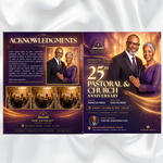 Purple Pastoral Anniversary Program Template, Pastor Appreciation, Church Anniversary, Church Services Program, Editable Canva, Church