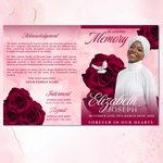 Red Roses Funeral Program Template: 8-Page Memorial, Celebration of Life (Canva, PDF Download)