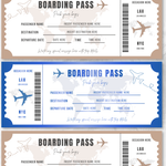 Editable Surprise Boarding Pass Template: Printable Airline Ticket (Canva Template)