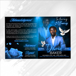 Blue and Black Funeral Program Template: 8-Page Memorial (Canva PDF)