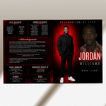 Red Funeral Program Canva Template | Red Theme | 8 Page Memorial Booklet
