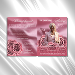Pink Roses Funeral Program Template: 8-Page Memorial (Canva PDF)