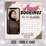 April Booking Calendar Editable Template, April Flyers Template April Bookings Flyer Canva For Lash Hair Nails MUA (Digital Download)