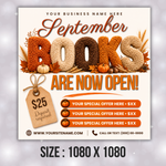 September Booking Flyer, September flyer, Fall Booking Flyer, September Books Open, Wig Install, Lash Nail Braids Flyer, Editable in Canva