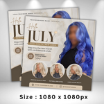 July Booking Flyer, Now Booking July, July 4th Flyer, Hair Braid Lash Brow Flyer, Fourth of July, Books Open, DIY Canva