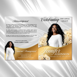 White Roses Funeral Program Template: Celebration of Life (Canva, 8 Pages, Digital Download)