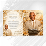 Orange Roses Funeral Program Template: 8-Page Memorial (Canva PDF)