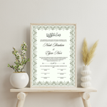 Personalized Nikkah Certificate: Islamic Wedding Contract (Digital Download A4 Template)