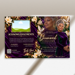 Purple Funeral Program Canva Template | 8 Page Memorial Booklet