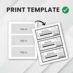Boho Dinner Reservation Ticket Template, Editable Canva Gift (Digital Download)