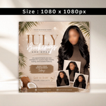 July Booking Flyer, Summer Beauty Flyer, Now Booking July, July 4th Flyer, Hair Braid Lash Brow Flyer, Fourth of July, Books Open, DIY Canva