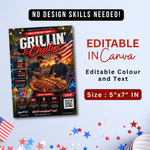 Memorial Day Flyer, Cookout Party, Grill and Chill Invitation, Summer Event Poster, Editable Canva Template, Backyard BBQ Promo