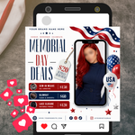 Memorial Day Booking Flyer, Memorial Day Special, May Booking, Memorial Day Exclusive Offer, Makeup, Hair, Lashes, Nails, Canva Editable