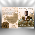 Brown Funeral Program Template: 8-Page Memorial, Celebration of Life (Canva, PDF Download)