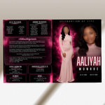 Pink Funeral Program Canva Template | Pink Theme | 8 Page Memorial Booklet
