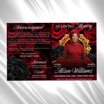 Red & Black Roses Funeral Program Template: 8-Page Memorial (Canva PDF)