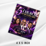 5th Church Anniversary Program Flyer, Editable Canva Church Event Template, Pastor Appreciation Service Invitation, Pastoral Celebration