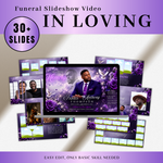 Purple Funeral Slideshow Template, Celebration of Life (Canva, 30 Slides, MP4)