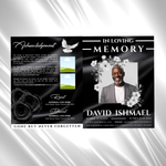 Black Roses Funeral Program Template: 8-Page Memorial, Celebration of Life (Canva Template, PDF Download)