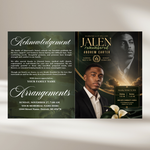 Black & Gold Funeral Program Template – preview image 3