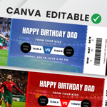 Editable Soccer Ticket Template, Customizable Game Day, Birthday, Party Ticket | Canva Printable Digital