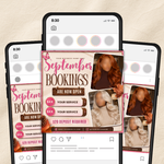 September Booking Flyer, Fall Booking Flyer, September Books Open Flyer, Hair Nails Wig Install Flyer, Salon Flyer, Editable Canva Template