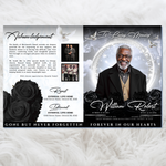 Black Roses Funeral Program Template: 8-Page Memorial, Celebration of Life (Canva Template, PDF Download)
