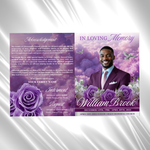 Purple Funeral Program Template: 8-Page Memorial, Celebration of Life (Canva, PDF Download)
