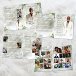 White & Green Funeral Program Template: Roses Design, Celebration of Life (Canva, PDF Download)