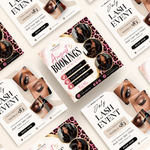 Leopard Print August Booking Flyer, Hair Braid Lash Brow (Digital Download)