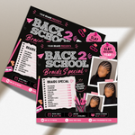 Back to School Hair Flyer: Braid Special, DIY Canva Template Canva Editable