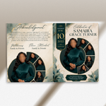 Green & Gold Funeral Program Canva Template |8 Page Memorial Booklet